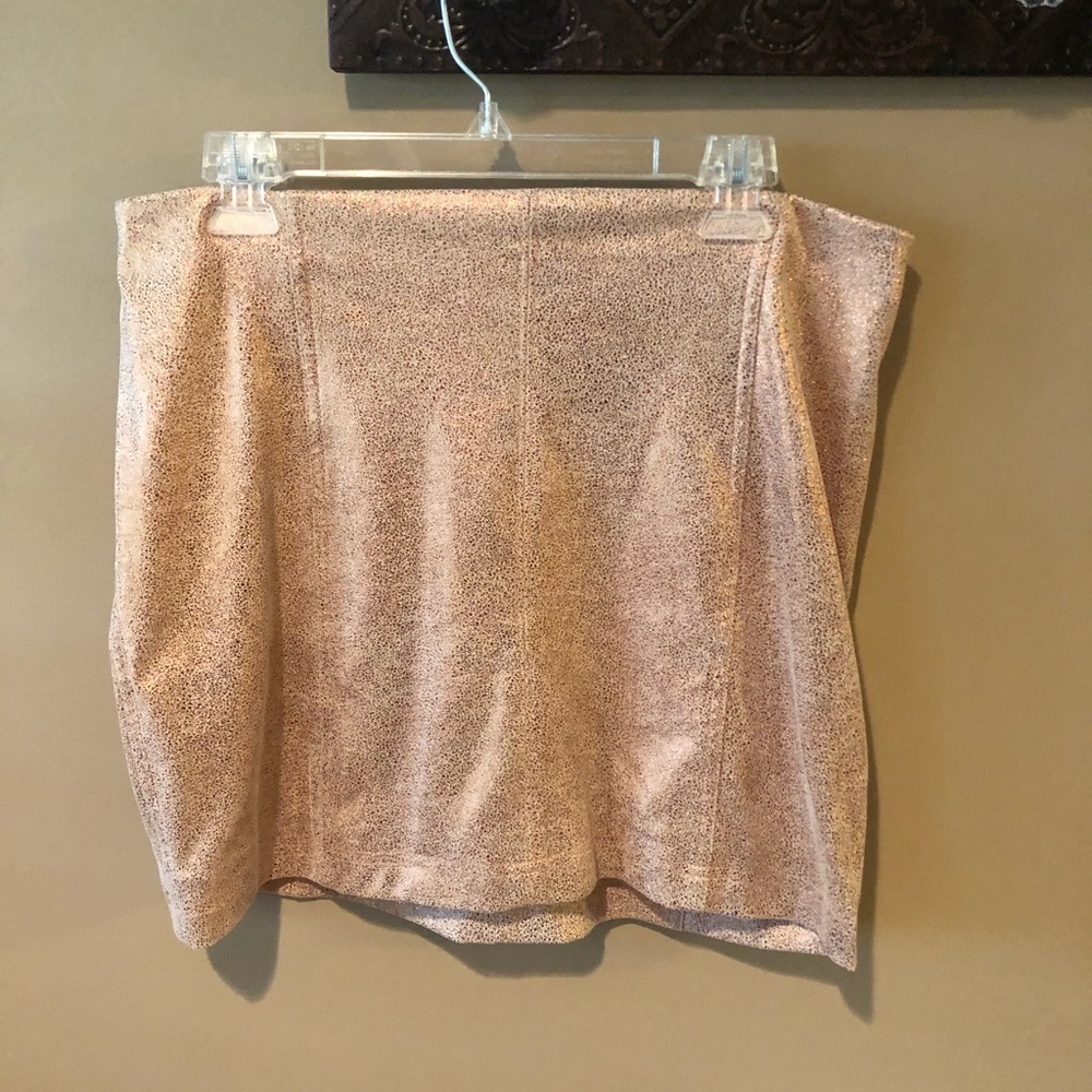 Pink and metallic gold speckled miniskirt